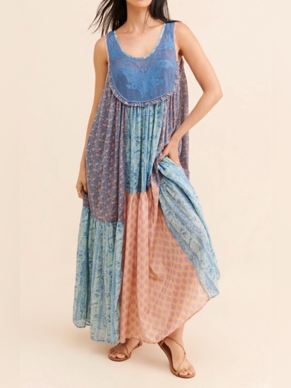 Free People Lost Palms Craft Maxi Dress | Size S